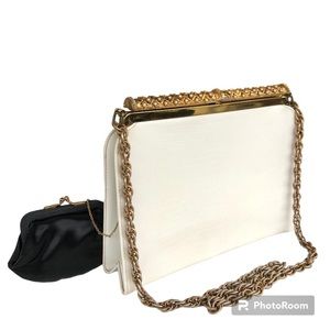Vintage After Five Shoulder Bag White Chain Strap